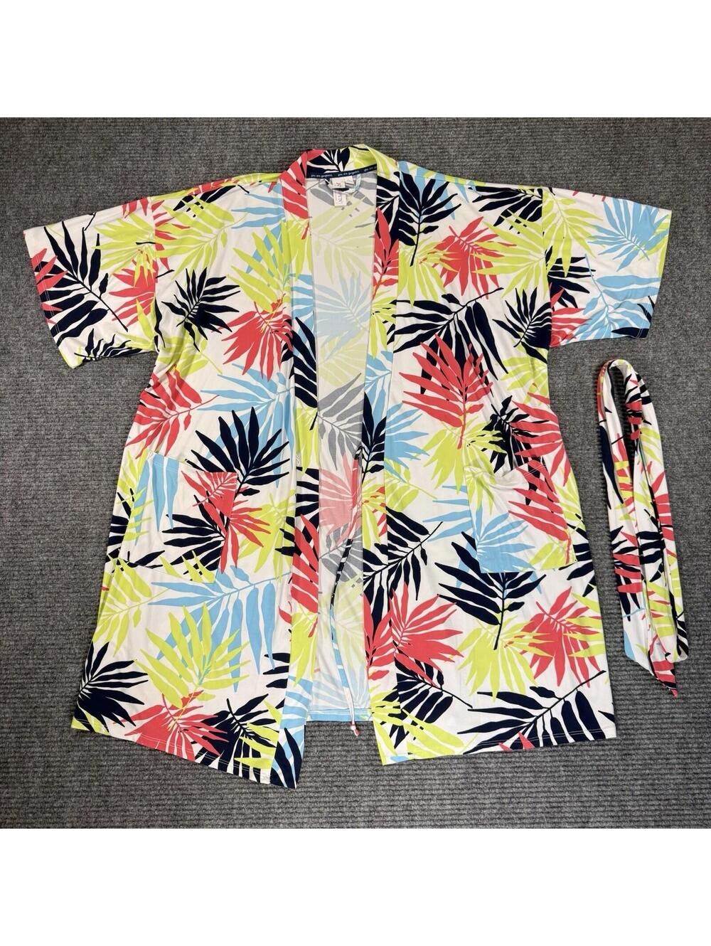 Joyspun Tropical Dream Soft Kimono Robe Size XL Comfy Lounge Beach Vacation Fit